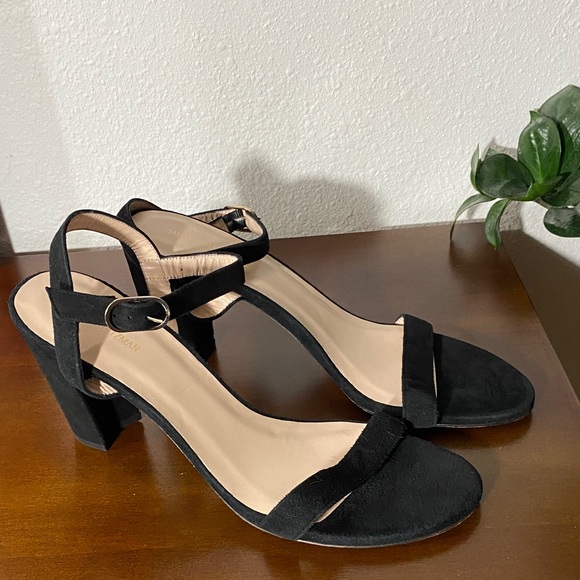 Stuart Weitzman Black Suede Heeled Sandals - Picture 4 of 8